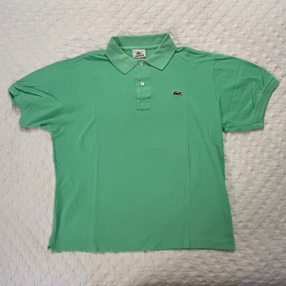 Lacoste Polo Shirt Adult Medium Size 5 Green Crocodile Rugby Mens A19